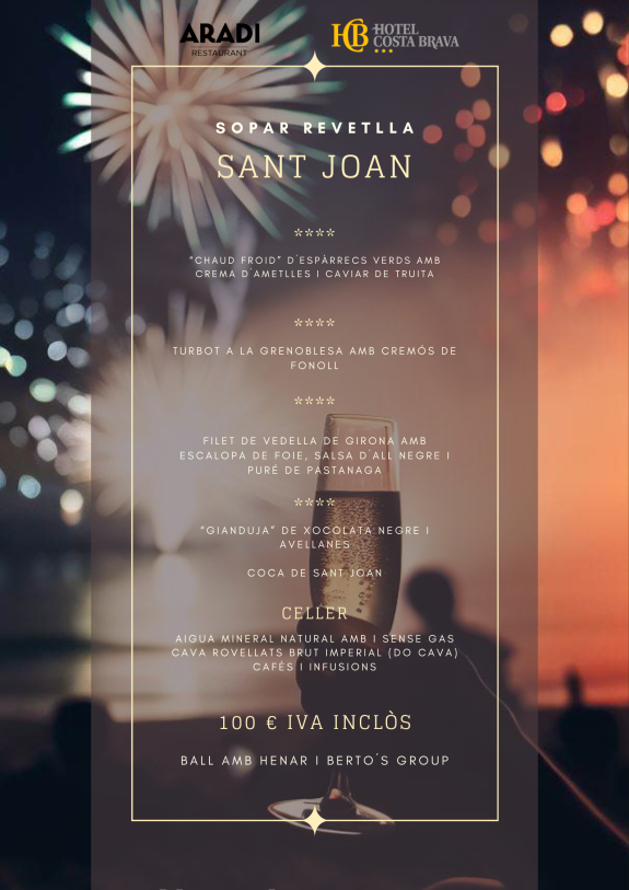 Revetlla de Sant Joan al Restaurant Aradi 