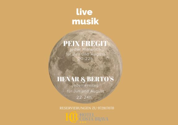 Live musique pendant l'été à l'Hôtel Costa Brava